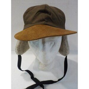 Elmer Fudd Style Faux Wool Ear Flaps Neck Cover Suede Bill Hunting Hat Large
